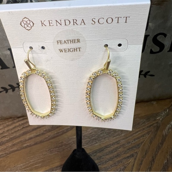 Kendra Scott NWT Elle Gold with Rhinestones - Picture 3 of 3